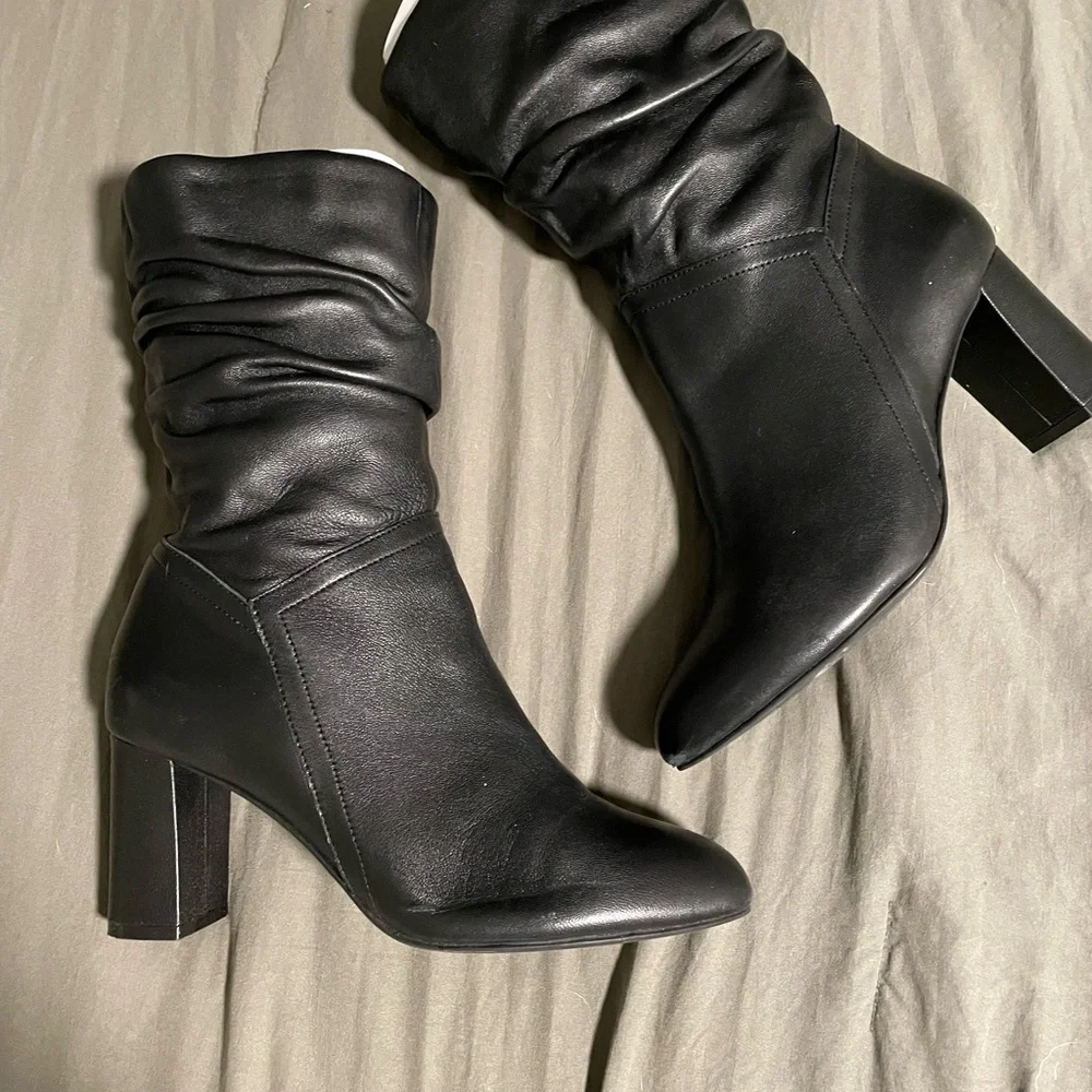 David Tate Black Heeled Boots - Picture 1 of 3